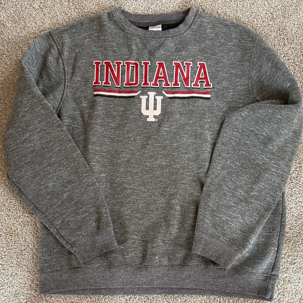 Indiana University Men's Crewneck Sweater - Gray